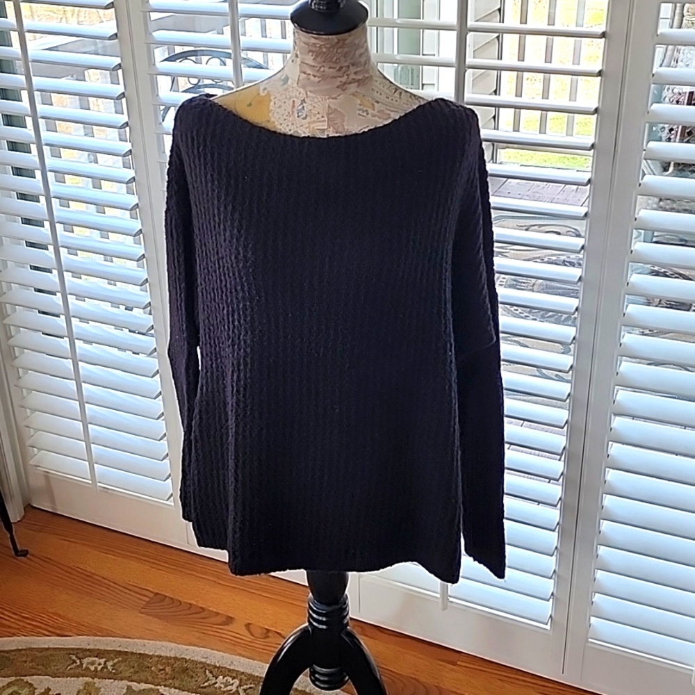 RACHEL Rachel Roy Off-the-Shoulder Black Knit Sweater